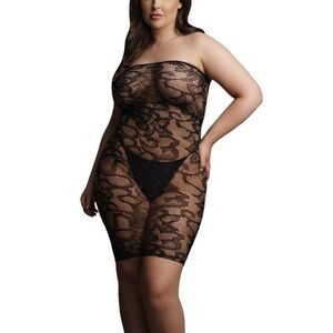 Plus size black Rhinestone Dress